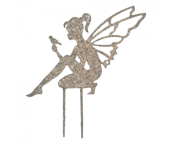 Garden Stake Elf 31x1x33 Cm Grey Metal - 31.0 cm Clayre & Eef