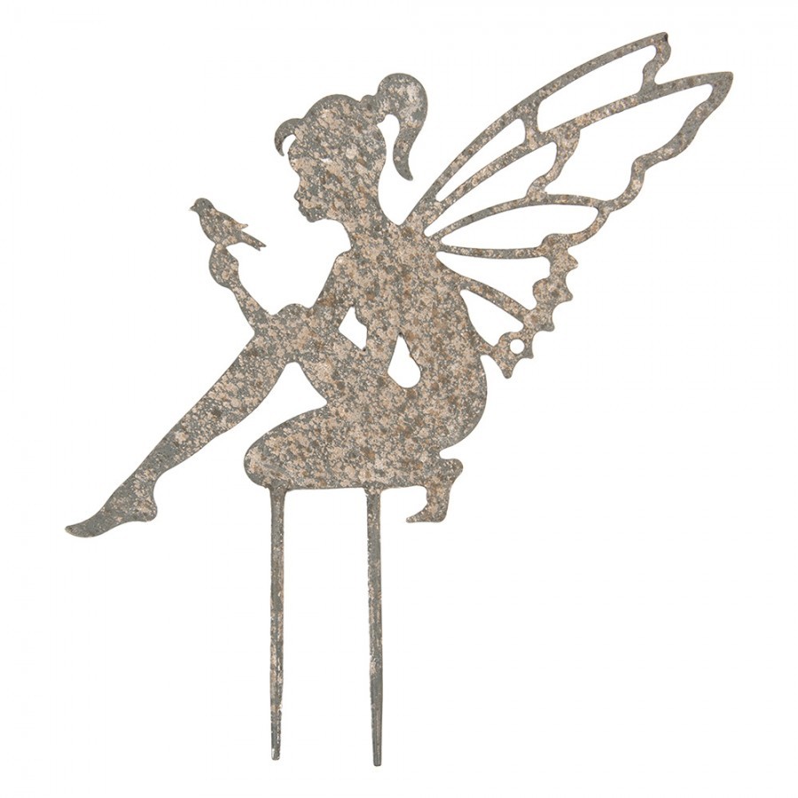 Garden Stake Elf 31x1x33 Cm Grey Metal - 31.0 cm