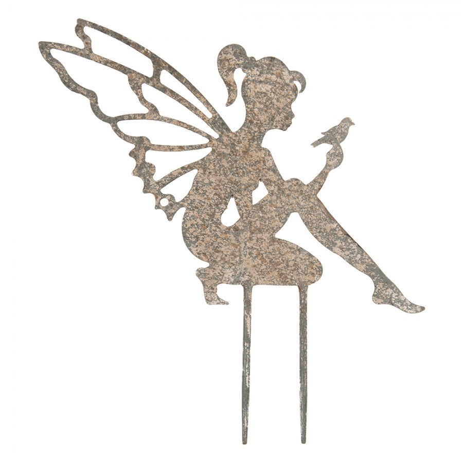 Garden Stake Elf 31x1x33 Cm Grey Metal - 31.0 cm