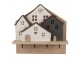 Wall Coat Rack 4 Hooks House 40x13x40 Cm Brown White Wood - 40.0 cm Clayre & Eef