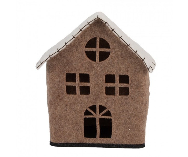 Decorative Figurine House 17x9x19 Cm Brown Textile - 17.0 cm Clayre & Eef