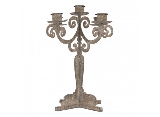 Šedý antik kovový svícen na 5 úzkých svíček Triento - 26*26*35 cm