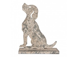 Decorative Figurine Dog 20x8x24 Cm Grey Metal - 20*8*24 cm