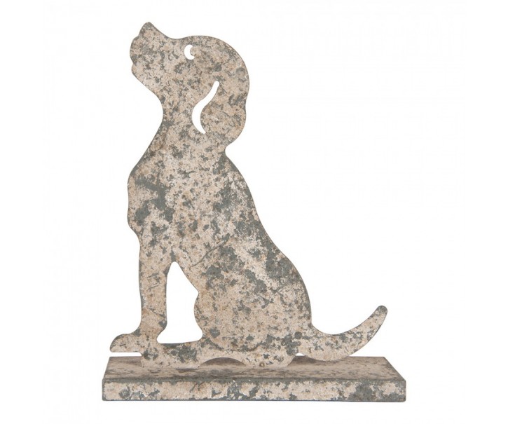 Decorative Figurine Dog 20x8x24 Cm Grey Metal - 20*8*24 cm Clayre & Eef