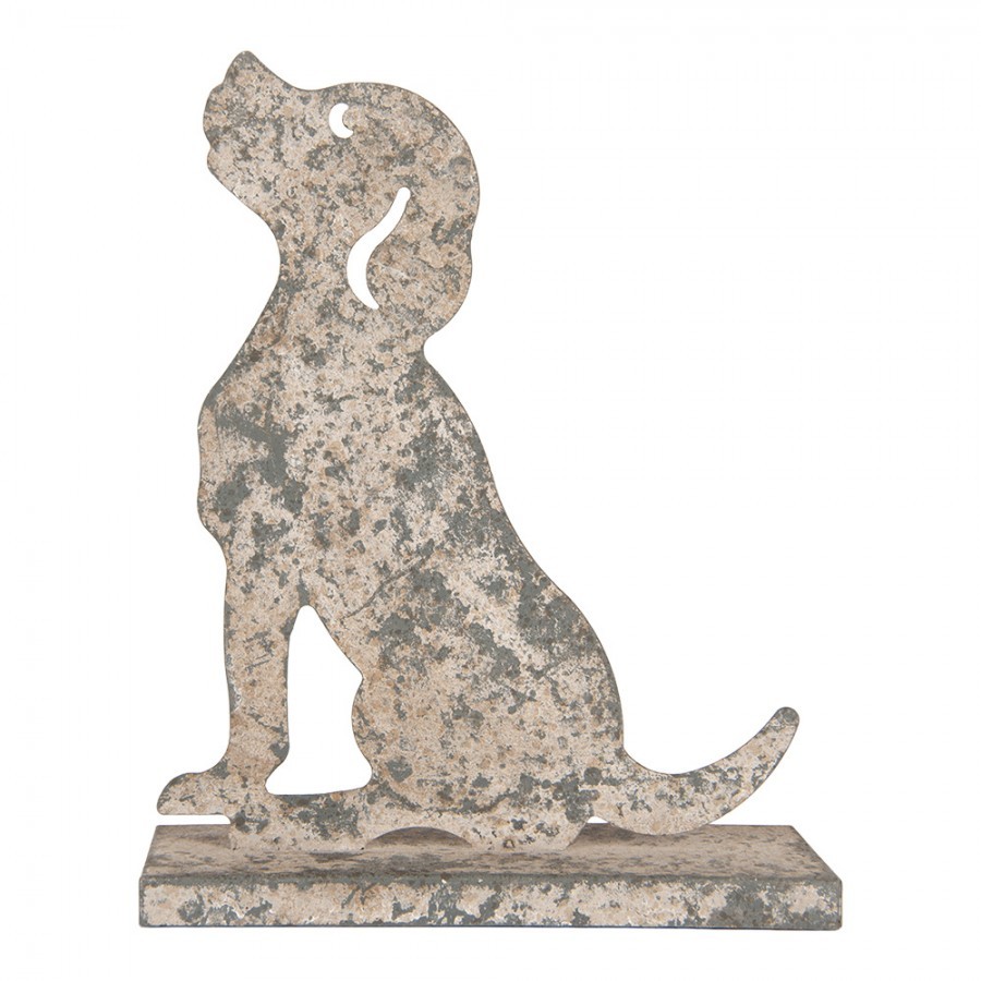 Decorative Figurine Dog 20x8x24 Cm Grey Metal - 20*8*24 cm