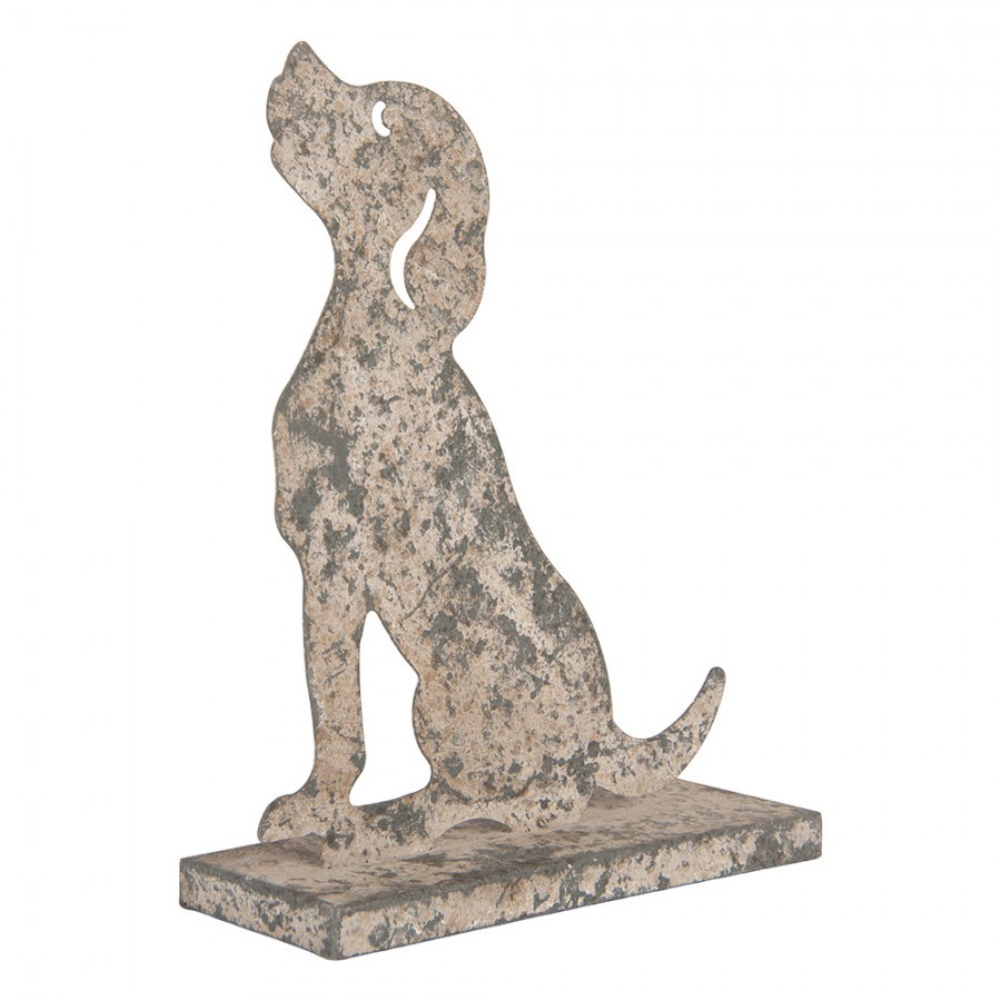Decorative Figurine Dog 20x8x24 Cm Grey Metal - 20*8*24 cm