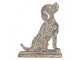 Decorative Figurine Dog 20x8x24 Cm Grey Metal - 20*8*24 cm Clayre & Eef