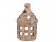 Zlatý antik cementový svícen půlkruhový domek House Gold - 14*10*23 cm daan kromhout