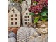 Zlatý antik cementový svícen domek House Gold - 16*10*28 cm daan kromhout