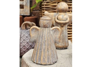 Zlatá antik cementová dekorace anděl Angel Gold - 9*7*12 cm
