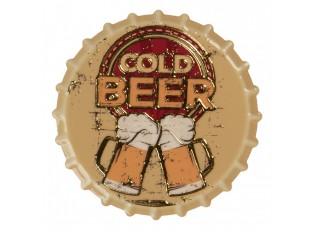 Keramický magnet zátka Cold Beer - Ø 7*1 cm