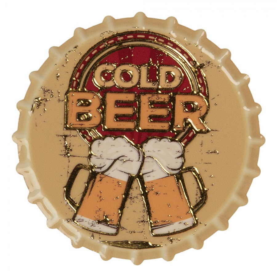 Keramický magnet zátka Cold Beer - Ø 7*1 cm