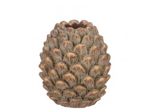 Zlatý antik cementový svícen šiška Pinecone Gold - 8*8*9 cm