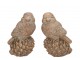 2ks zlatá antik cementová dekorace ptáček Bird Gold - 9*7*13 cm daan kromhout