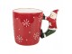 Červený keramický hrnek Santa Claus - 15*10*11 cm / 400 ml Clayre & Eef