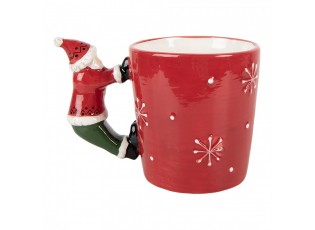 Červený keramický hrnek Santa Claus - 15*10*11 cm / 400 ml