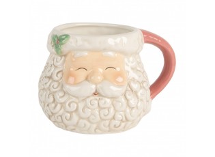 Keramický hrnek Santa Claus s růžovým ouškem - 16*11*10 cm / 550 ml