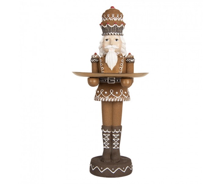 Louskáček v perníkovém obleku a s podnosem - 11*13*40 cm Clayre & Eef