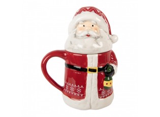Keramický hrnek Santa Claus s víčkem - 15*10*19 cm / 450 ml