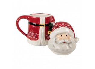 Keramický hrnek Santa Claus s víčkem - 15*10*19 cm / 450 ml