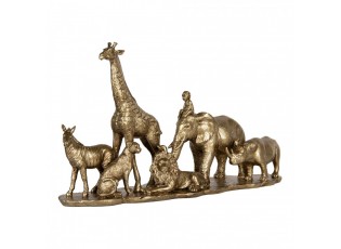 Zlatá antik dekorace Safari zvířata - 52*14*30 cm
