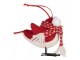 Decoration Bird 6x6x14 Cm Red White Synthetic - 12*7*10 cm Clayre & Eef