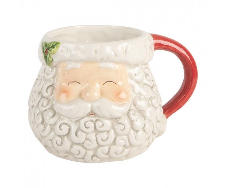 Keramický hrnek Santa Claus s červeným ouškem - 16*11*10 cm / 550 ml Clayre & Eef