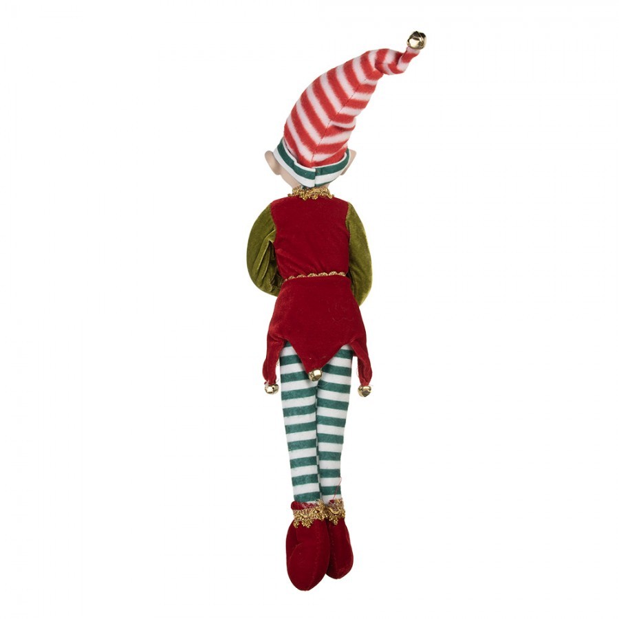 Vánoční dekorace Elf v červeném obleku - 13*10*56 cm