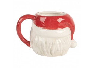 Keramický hrnek Santa Claus s červenou čepicí - 16*12*11 cm / 550ml