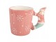 Růžový keramický hrnek Santa Claus - 15*10*11 cm / 400 ml Clayre & Eef