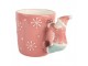 Růžový keramický hrnek Santa Claus - 15*10*11 cm / 400 ml Clayre & Eef