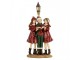 Červená vánoční dekorace zpívající sbor dívky u lampy - 14*9*28 cm Clayre & Eef
