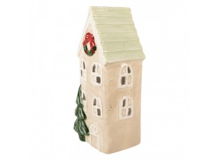 Tealight Holder House 9x8x20 Cm Beige Ceramic - 9*8*20 cm