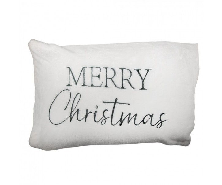 Cushion Cover 35x50 Cm White Polyester - Christmas Clayre & Eef