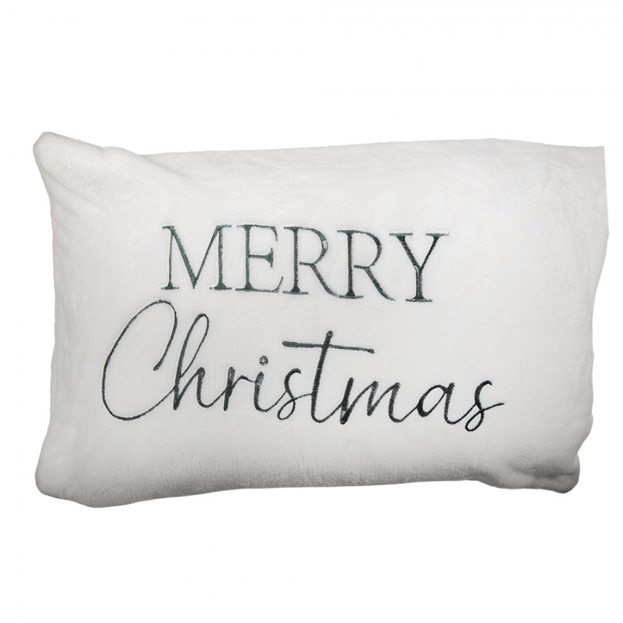 Cushion Cover 35x50 Cm White Polyester - Christmas