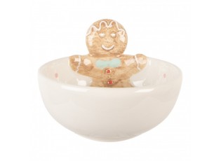 Bílá keramická miska perníček Gingerbread - Ø 13*9 cm / 250 ml