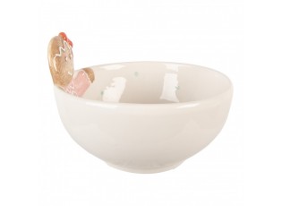 Bílá keramická miska perníček Gingerbread - 18*17*12 cm / 700 ml