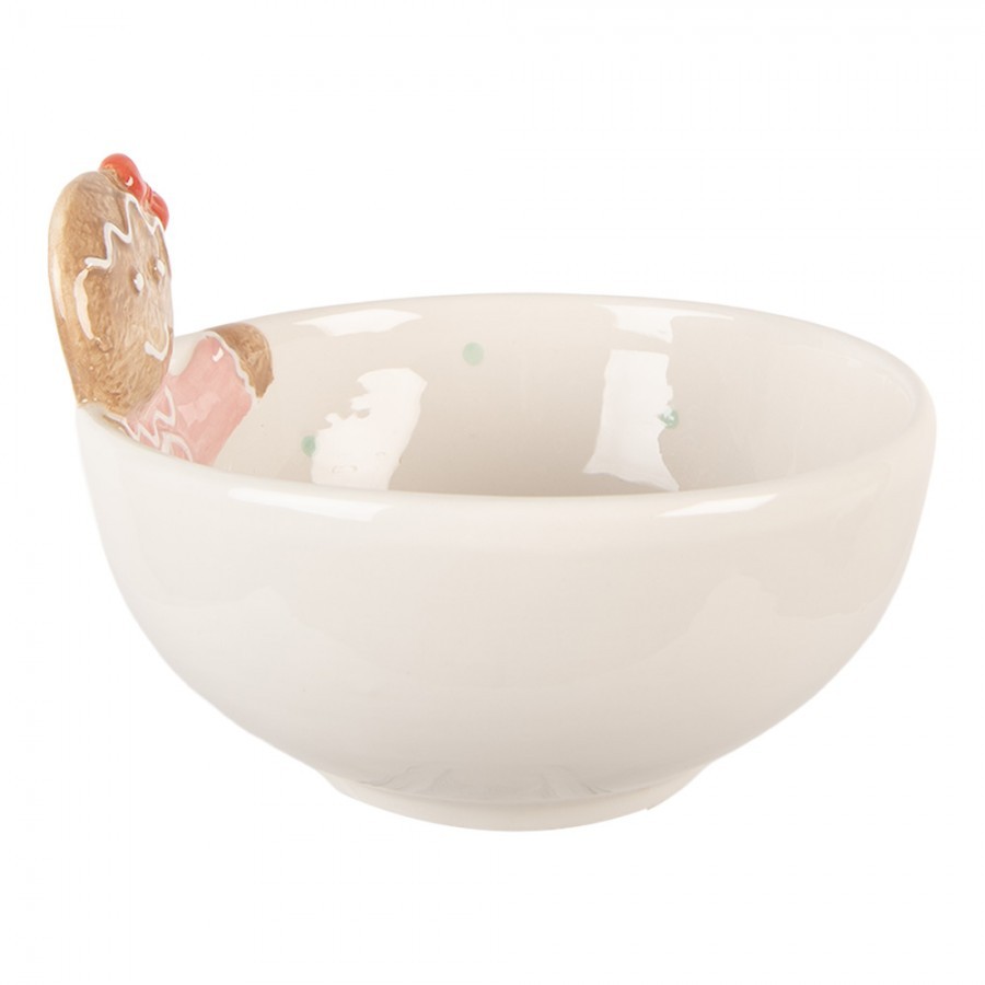Bílá keramická miska perníček dívka - 18*17*12 cm / 700 ml
