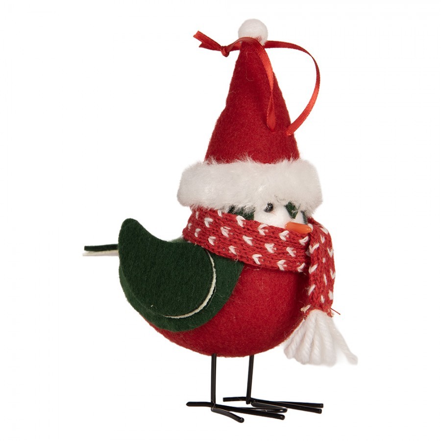Decoration Bird 6x6x14 Cm Red Synthetic - 11*7*12 cm