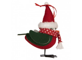 Decoration Bird 6x6x14 Cm Red Synthetic - 11*7*12 cm