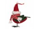 Decoration Bird 6x6x14 Cm Red Synthetic - 11*7*12 cm Clayre & Eef