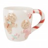 Bílý keramický hrneček s perníčkem Gingerbread - 14*9*10 cm / 350 ml