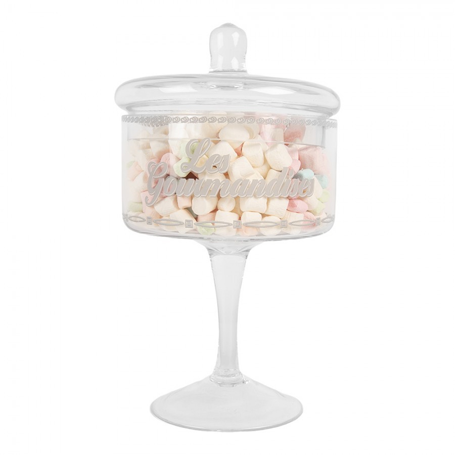Skleněná dóza na noze na bonbóny Les Gourmandises - Ø 13*24 cm