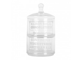 Skleněná dvojitá dóza na bonbóny Chocolaterie - Ø 17*30 cm