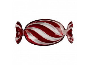 Decorative Bowl 23x11x4 Cm Red Glass - 23.0 cm