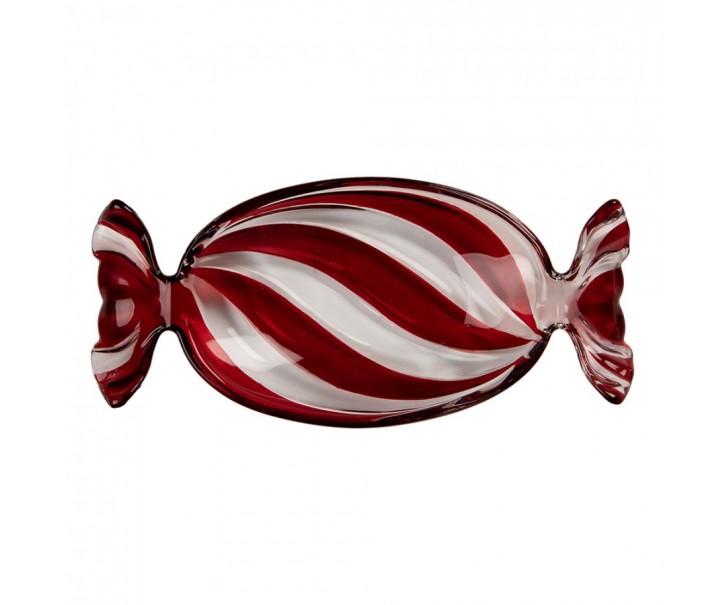 Decorative Bowl 23x11x4 Cm Red Glass - 23.0 cm Clayre & Eef