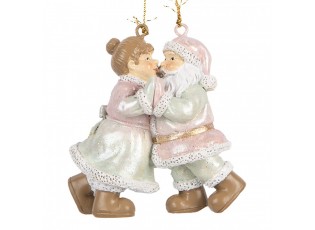 Christmas Ornament Santa Claus 7x4x8 Cm Pink Plastic - 7.0 cm