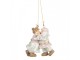 Christmas Ornament Santa Claus 7x4x8 Cm Pink Plastic - 7.0 cm Clayre & Eef
