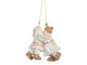 Christmas Ornament Santa Claus 7x4x8 Cm Pink Plastic - 7.0 cm Clayre & Eef