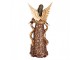 Vínovo-zlatá dekorace anděl se zdobením Angel - 20*15*45 cm Clayre & Eef